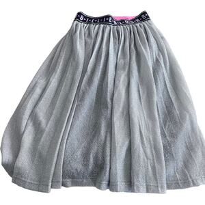 Billieblush Girls Silver Metallic Lame Pleated Designer Skirt  size 10